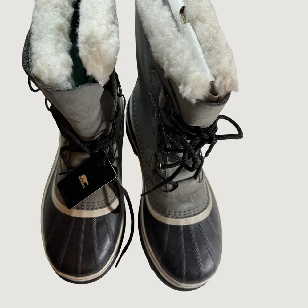 Sorel Caribou Womens Size 10 Gray Waterproof Insulated Snow Boots NL1005-051 New